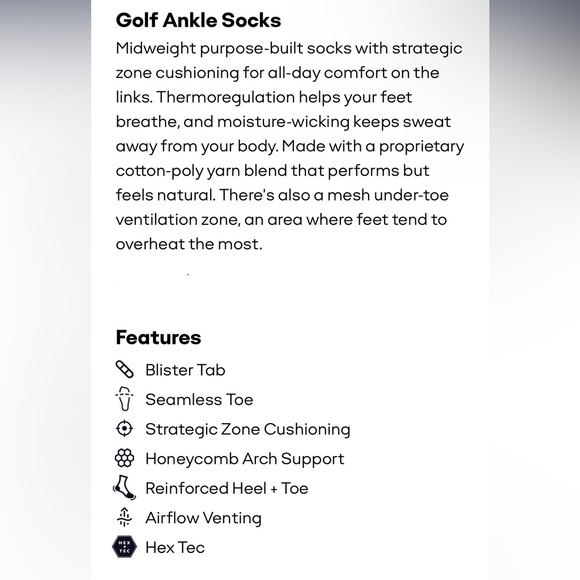 Bombas New 2 pair Golf Ankle Socks Medium Hex Tec Black Navy Blue Black Brown - Picture 2 of 4